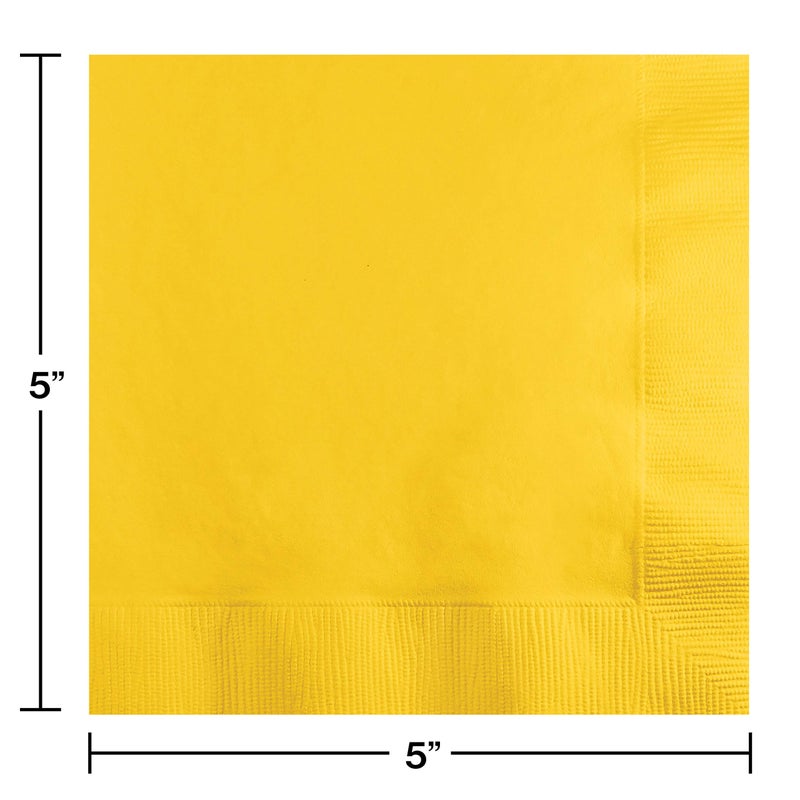 Creative Converting Touch of Color 200 Count 2-Ply Paper Beverage Napkins, School Bus Yellow , one size - 251021 - Image 2