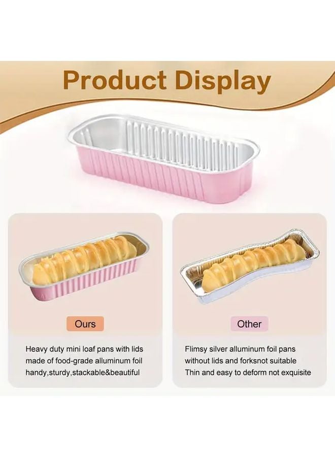 40pcs Aluminum Foil Loaf Pans With Lids Rectangular Baking Cups For Muffins Cupcakes - Image 4
