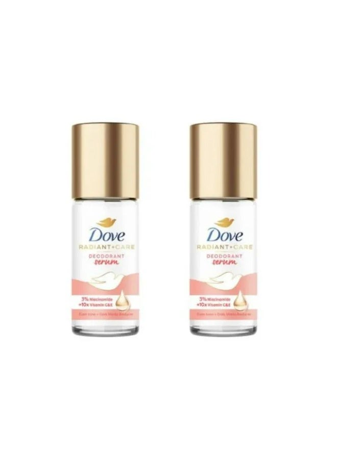 Dove Radiant + Care Deodorant Serum Roll-On Dark Marks Reducer 45 ML 2 Pcs - Image 2