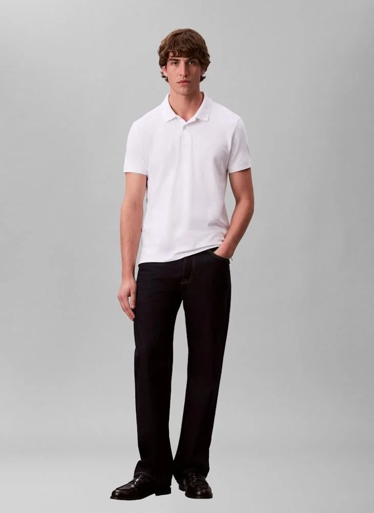 CALVIN KLEIN  SS SLIM REFINED PIQUE POLO for Men | Best Price UAE