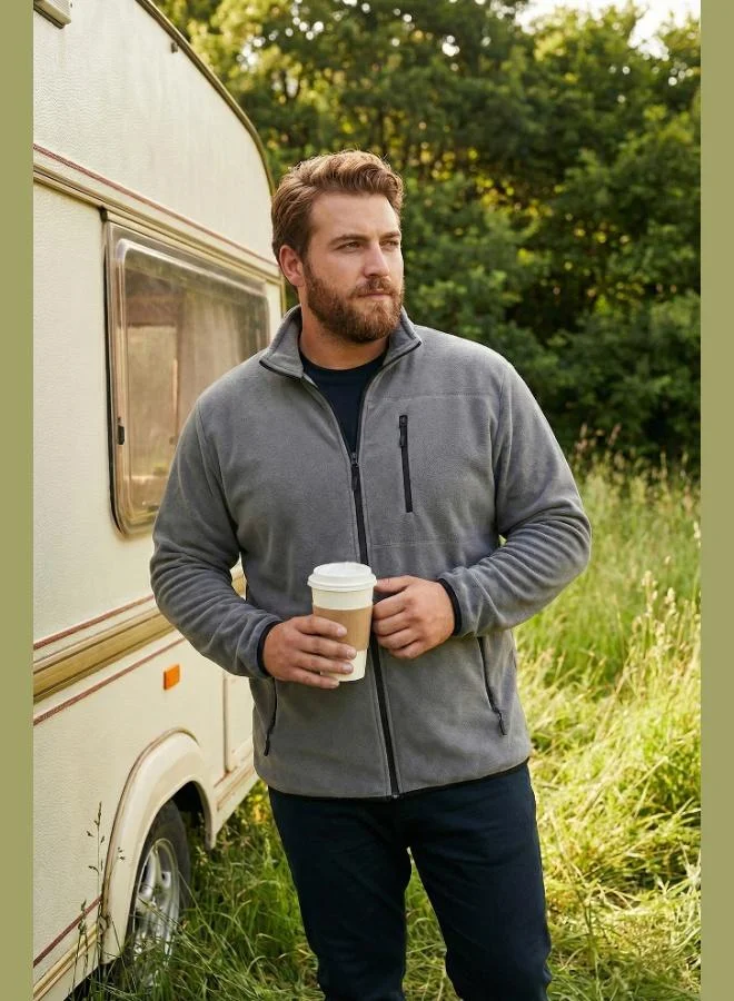 Buratti  Buratti Regular Fit Stand Collar Zip-Up Plus Size Fleece Cardigan Men's CARDIGAN 5906028B for Men | Best Price UAE