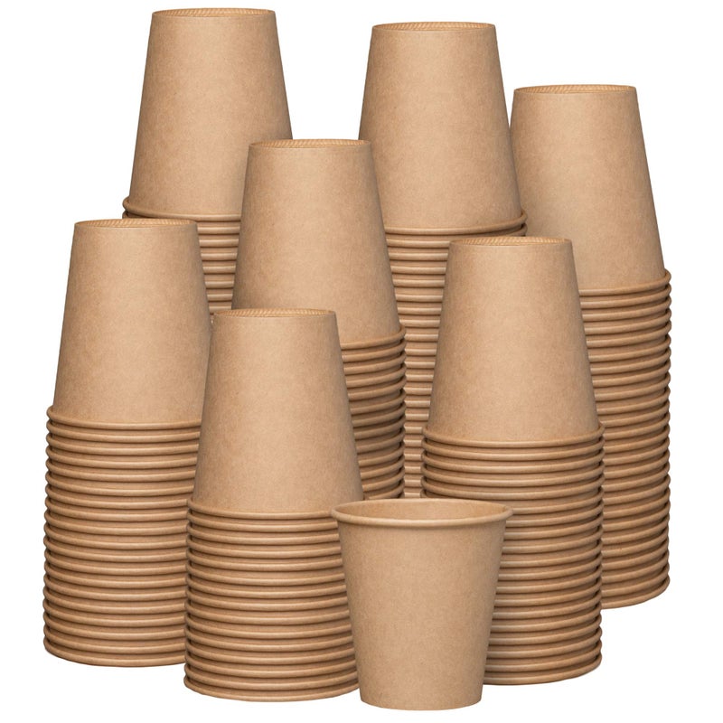 GUSTO 10 oz  300 Count Kraft Disposable Paper Cups Hot Coffee Cups Brown Unbleached  EcoFriendly Cups Formerly Comfy Package