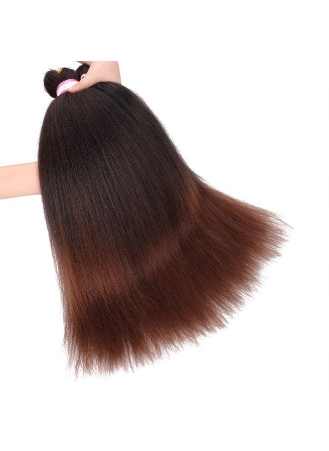 Dorsanee - Pre-stretched Braiding Hair Extension Ombre Natural Black Brown Professional Crochet Braiding Hair 20 Inch 6 Packs Hot Water Setting Perm Yaki Synthetic Hair for Twist Braids (#1B/30) - Image 1