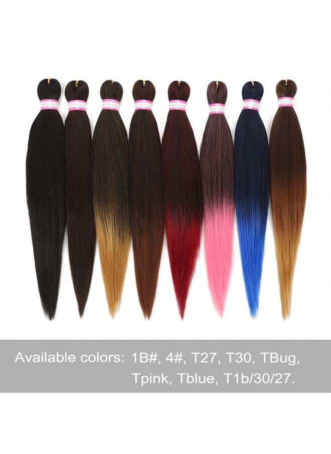 Dorsanee - Pre-stretched Braiding Hair Extension Ombre Natural Black Brown Professional Crochet Braiding Hair 20 Inch 6 Packs Hot Water Setting Perm Yaki Synthetic Hair for Twist Braids (#1B/30) - Image 1