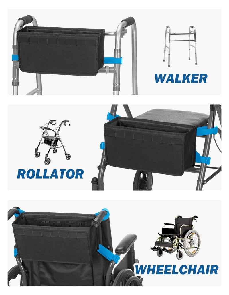 JOYTUTUS Walker Basket for Folding Walker, Basket for Walkers for Seniors,Rollator Walkers Storage Bag, Can be Installed Outside or Inside of Walker, Wheerchair - Image 4