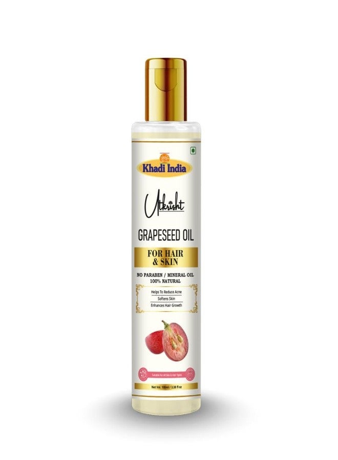 Utkrisht Khadi Grapeseed Oil For Skin & Hair 100ml | Pure & Natural Oil for Hair Growth & Nourishing Skin Care | Non Sticky, Paraben, Mineral Oil Free | For All Hair Types | Daily Use for Men & Women - Image 1