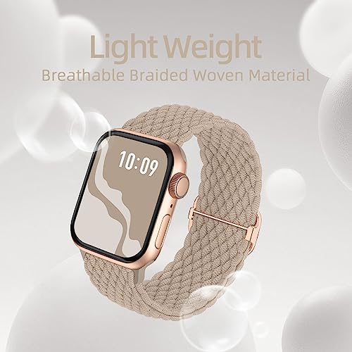 Suitisbest Braided Stretchy Solo Loop Compatible for Apple Watch Band 38mm 40mm 41mm 42mm 44mm 45mm 46mm 49mm for Women Men, Nylon Elastic Straps Wristbands for iWatch Series 10 9 8 7 6 SE 5 4 3 2 Ultra Ultra 2 - Image 3