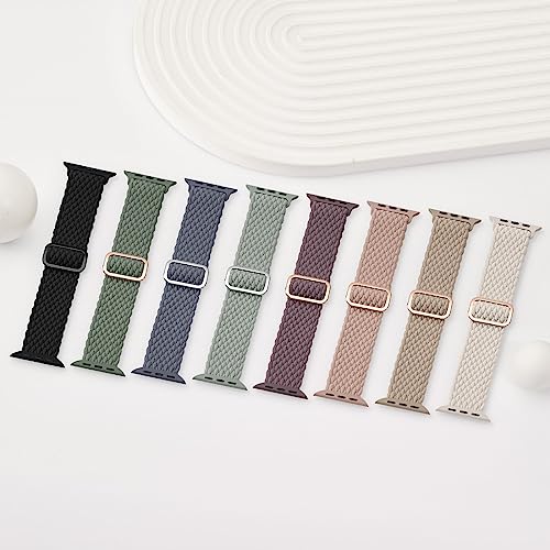 Suitisbest Braided Stretchy Solo Loop Compatible for Apple Watch Band 38mm 40mm 41mm 42mm 44mm 45mm 46mm 49mm for Women Men, Nylon Elastic Straps Wristbands for iWatch Series 10 9 8 7 6 SE 5 4 3 2 Ultra Ultra 2 - Image 4