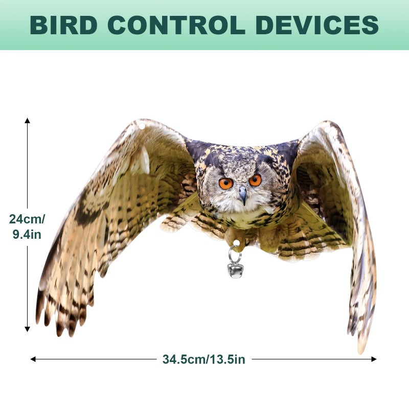 Vicsiyi Owls to Keep Birds Away: 3Pack Fake Owls with Reflective Tape for Garden Patio, Reflective Hanging Decoration to Keep Birds Pigeon from Windows Tree - Image 2