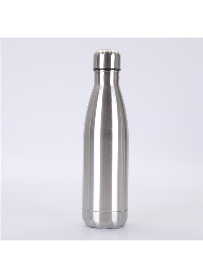yongsheng Water Bottle Silver 31x8cm，Stainless Steel Vacuum shape bottle, narrow mouth thermos flask keeping warm and cold 750ml  - Image 1