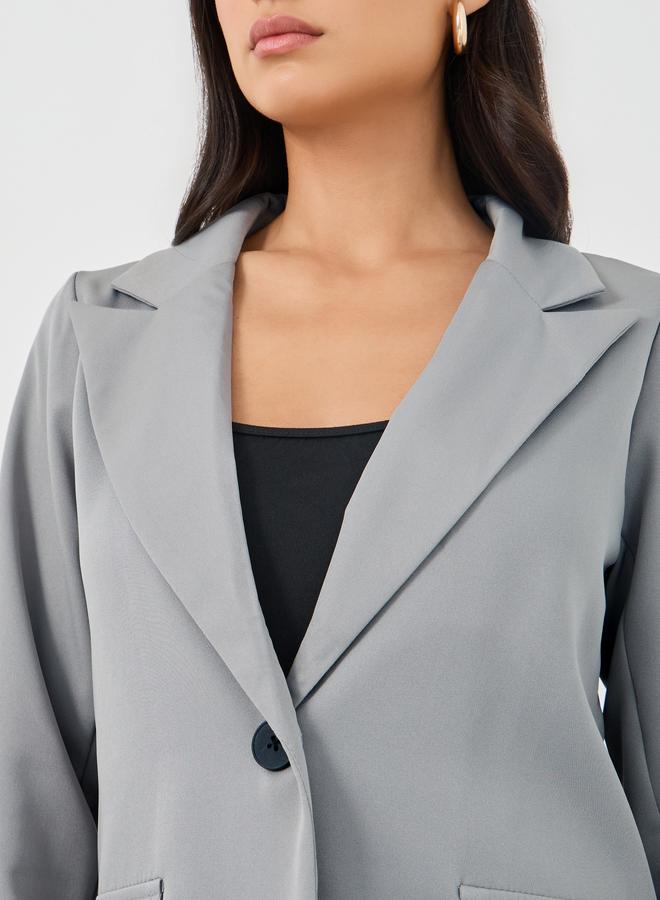 Styli Styli Solid Lapel Collar Blazer and Trousers Co-Ords  - Image 3