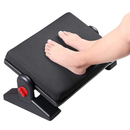 Metron Adjustable Under Desk Foot Rest with Memory Foam Cushion – Ergonomic Office Footrest with 2 Height Options and Tilt Angle Adjustment – Foot Support for Desk, Home, and Work Use - Image 1