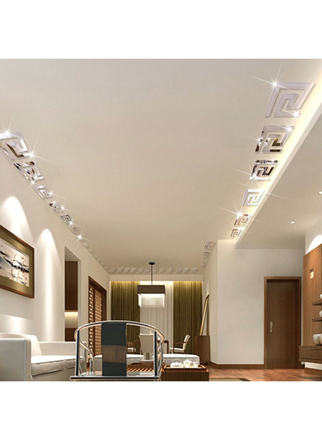 NIBEMINENT 10-Piece DIY Mirror Removable Wall Decals Silver - Image 3