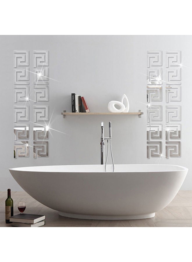 NIBEMINENT 10-Piece DIY Mirror Removable Wall Decals Silver - Image 2