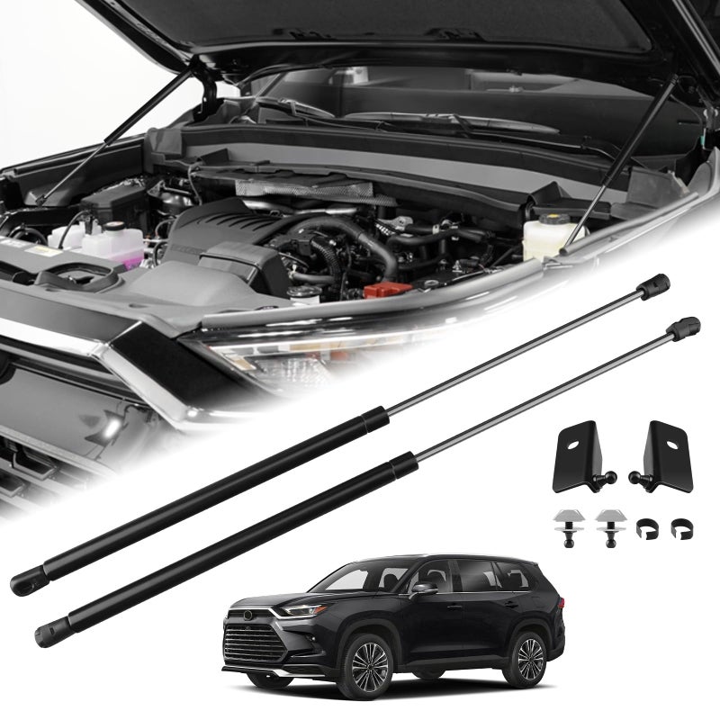 TECHPICCO Hood Struts for Grand Highlander 2024 2026 Hood Lift Support No Drill Front Gas Springs Shocks Compatible with Toyota Grand Highlander Accessories 20242026 - Image 2