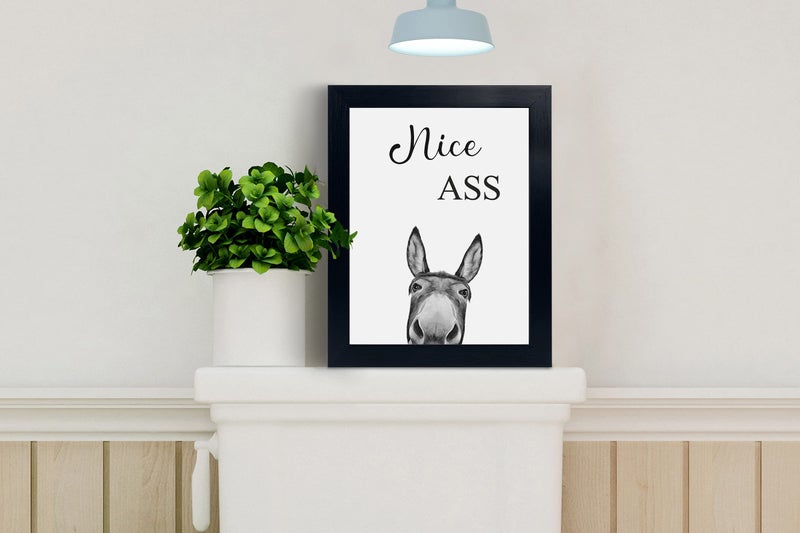 YongArt Donkey Animal Prints Toilet Room Decor Nice Ass Quotes Bathroom Sign  Funny Bathroom Decor Bathroom Signs  Funny Bathroom Wall Art  Bathroom Decor Poster  Toilet Art  Guest Bathroom Wall Decor - Image 2