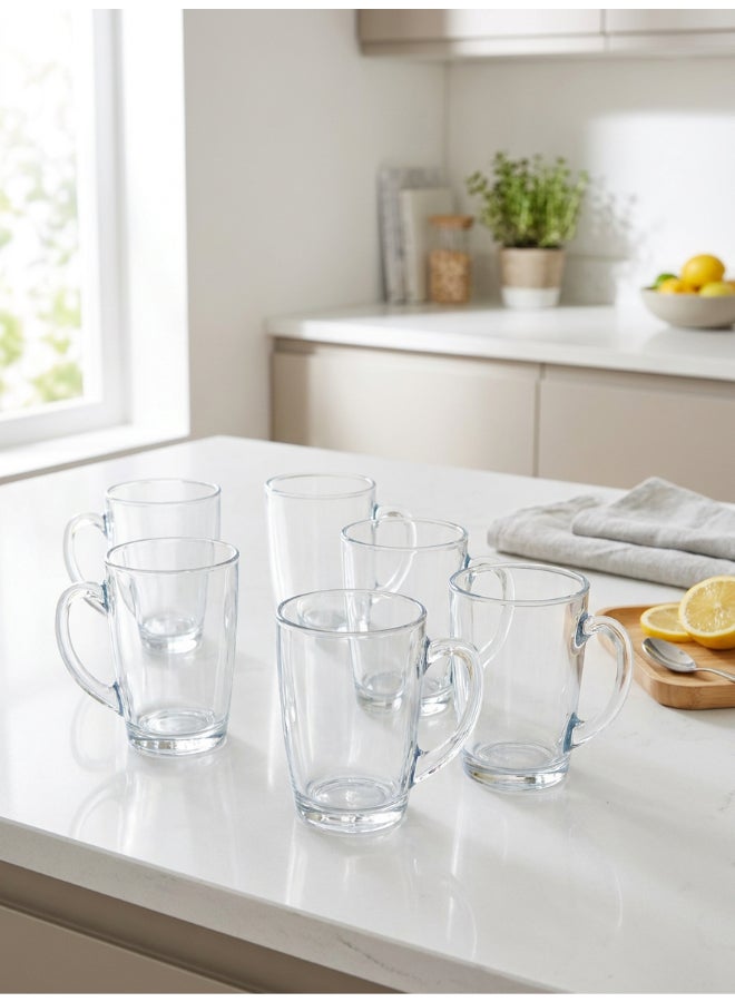 Luminarc New Morning 6 piece Tea & Coffee Mug Set 32 cl, Tempered Glass, Dishwasher safe, Micowave safe - Image 2