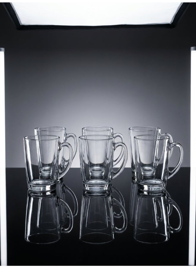 Luminarc New Morning 6 piece Tea & Coffee Mug Set 32 cl, Tempered Glass, Dishwasher safe, Micowave safe - Image 5