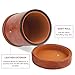 RERIVER Brown PU Leather Dice Cup with Lid Velvet Interior Quiet Dice Shaker Cup with 6 Dice for Liars DiceFarkleYahtzee Games 1 Pack - Image 4