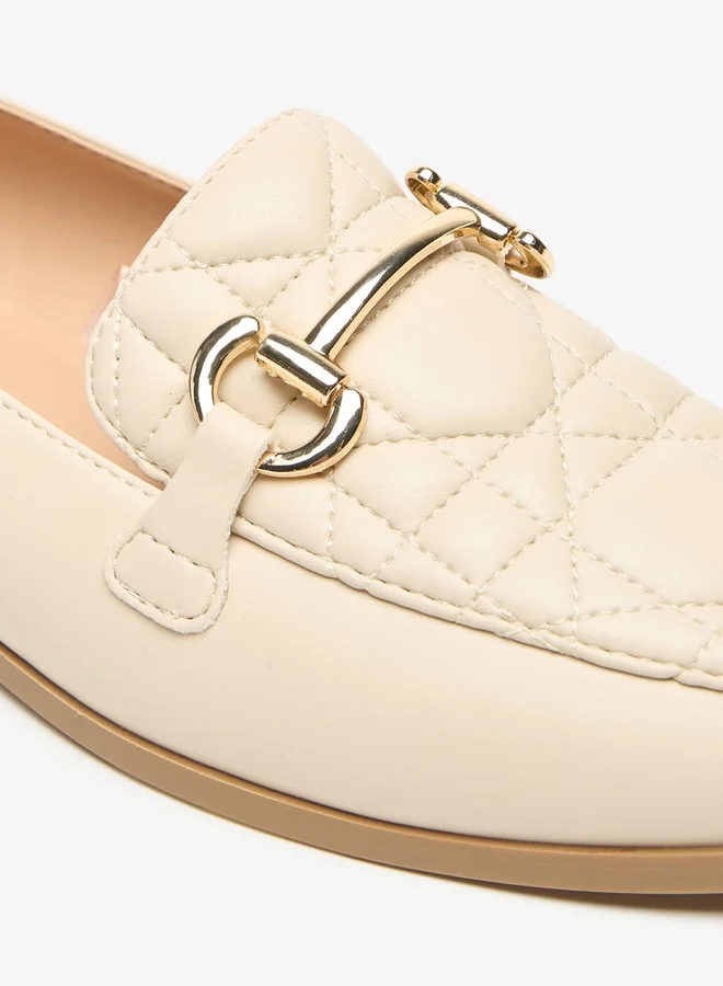 سيليست Women's Quilted Loafers with Metallic Accent
