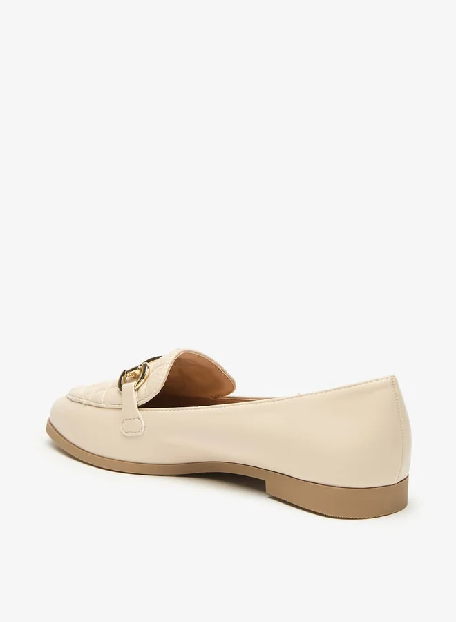 سيليست Women's Quilted Loafers with Metallic Accent