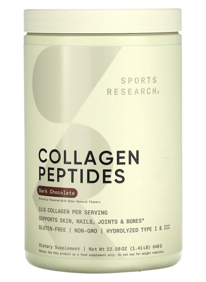 SPORTS RESEARCH - Collagen Peptides Dark Chocolate 1.41 lb (640 g) - Image 1
