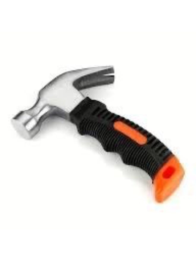 Stubby Claw Hammer 16cm Compact Size High-Carbon Steel Head with Ergonomic Non-Slip Rubber Grip for Home DIY Repairs and Tight Spaces - Image 1