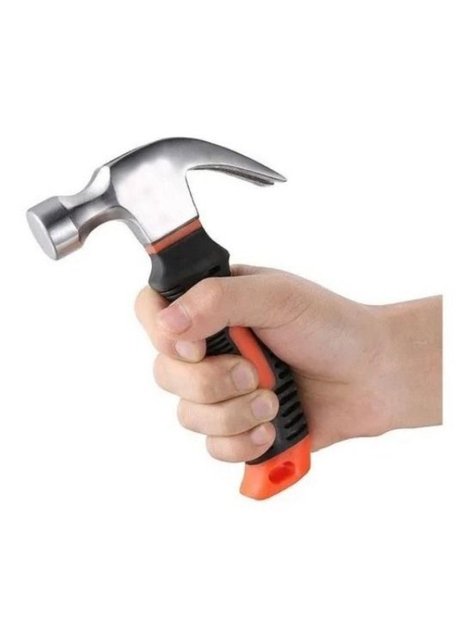 Stubby Claw Hammer 16cm Compact Size High-Carbon Steel Head with Ergonomic Non-Slip Rubber Grip for Home DIY Repairs and Tight Spaces - Image 2