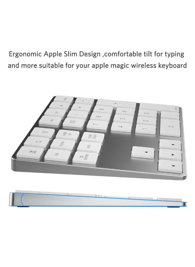 High Grade Wireless Numeric Keyboard Silver - Image 2