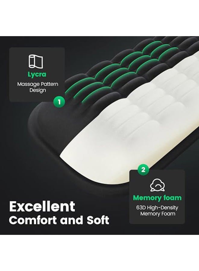 MEKASS Ergonomic Wrist Rest for Keyboard and Mouse, Soft Memory Foam Keyboard Wrist Rest Set with Non-Slip Silicone Base, Easy Typing, Pain Relief, Comfort for Office, Work, Gaming (Light Gray) - Image 3
