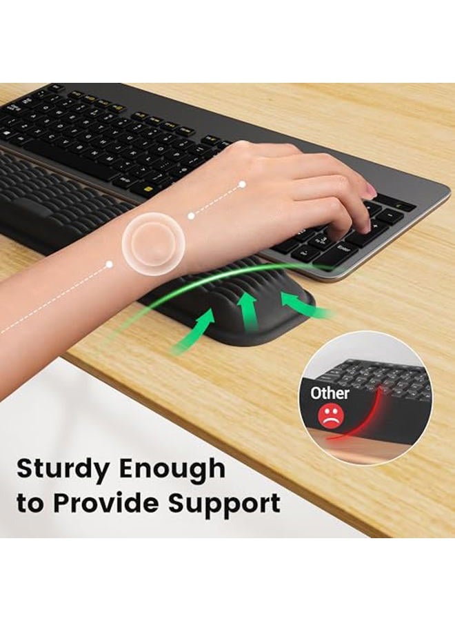 MEKASS Ergonomic Wrist Rest for Keyboard and Mouse, Soft Memory Foam Keyboard Wrist Rest Set with Non-Slip Silicone Base, Easy Typing, Pain Relief, Comfort for Office, Work, Gaming (Light Gray) - Image 4