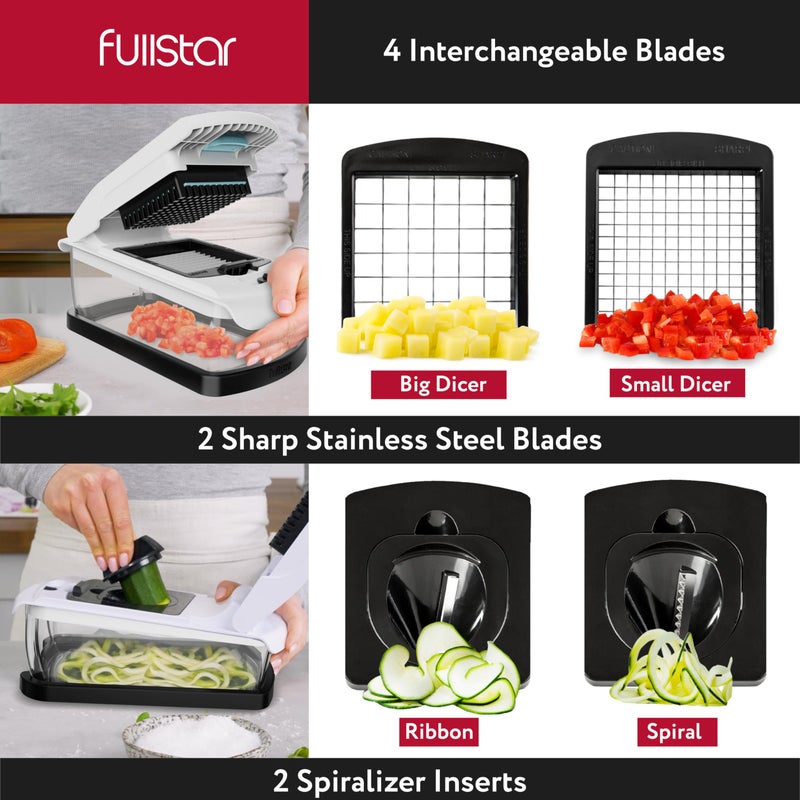 Fullstar Fullstar Vegetable Chopper, Food Chopper, Veggie Chopper, Onion Chopper, Vegetable Chopper with Container (9 in 1 - White XL)  - Image 5