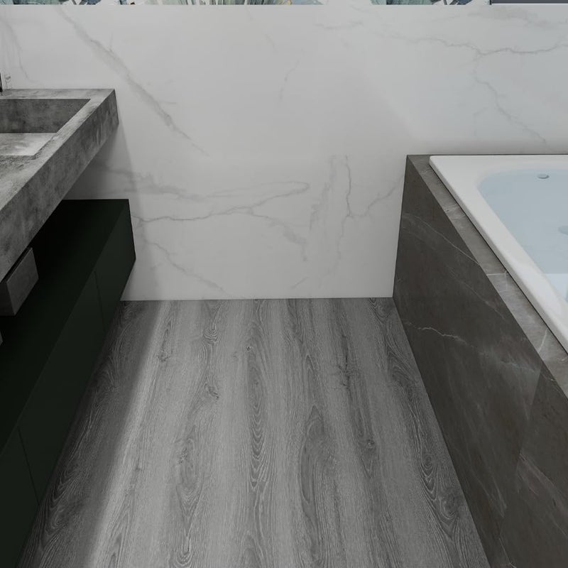 auxua Wood Grain Peel and Stick Floor Tiles â€“ 11.8â€ Width, Full Roll Length of 118" â€“ Versatile Design for Any Space, Ashline Rustic Self Adhesive Vinyl Flooring, Waterproof and Non-Slip Features - Image 5
