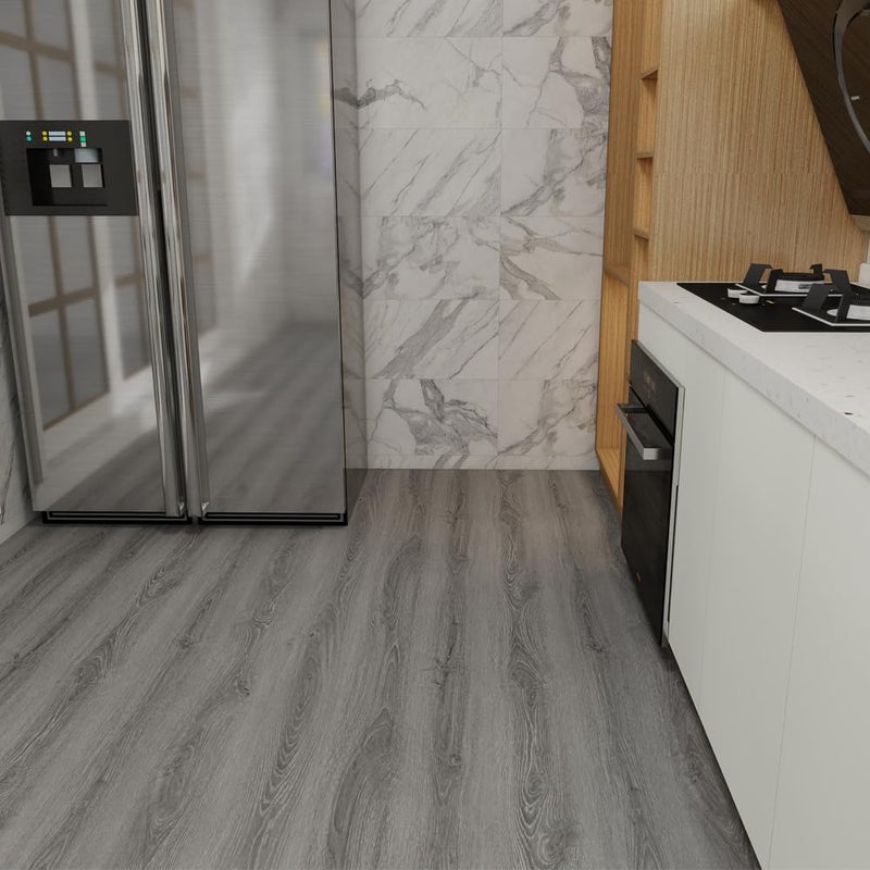auxua Wood Grain Peel and Stick Floor Tiles â€“ 11.8â€ Width, Full Roll Length of 118" â€“ Versatile Design for Any Space, Ashline Rustic Self Adhesive Vinyl Flooring, Waterproof and Non-Slip Features - Image 4
