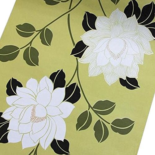 Yifely SimpleLife4U Large White Peony Removable PVC Shelf Drawer Liner Home Decor Contact Paper 17x118 Inch - Image 1
