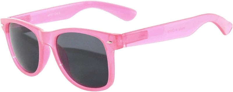 OWL Classic Vintage Sunglasses 80s Style with Clear Lens, Smoke Lens Nerdy Colorful Frames - Image 1