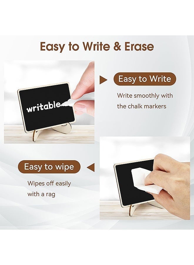 10 Pcs Mini Chalkboards Signs, Wooden Blackboards for Desktop, Food Party Label Stands for Weddings Place Cards Birthday Parties Table Numbers and Event Decorations - Image 4