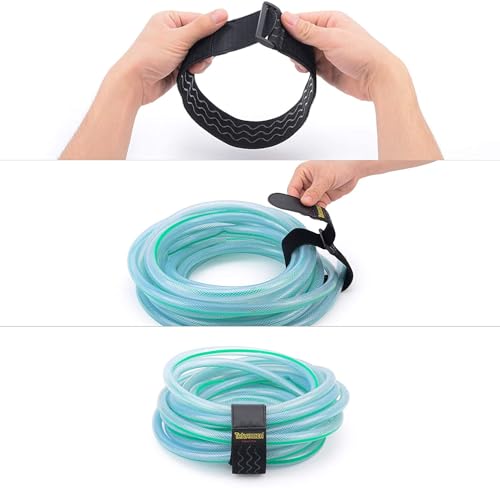 Trilancer Elastic Cinch Straps with Anti-Slip Strips, 2" x 18"(8 Pack) Hook and Loop Storage Strap with Buckle, Bundling Straps for Extension Cords, Cables, Ropes, Hoses, Bike, Boat, Pant Garters - Image 4