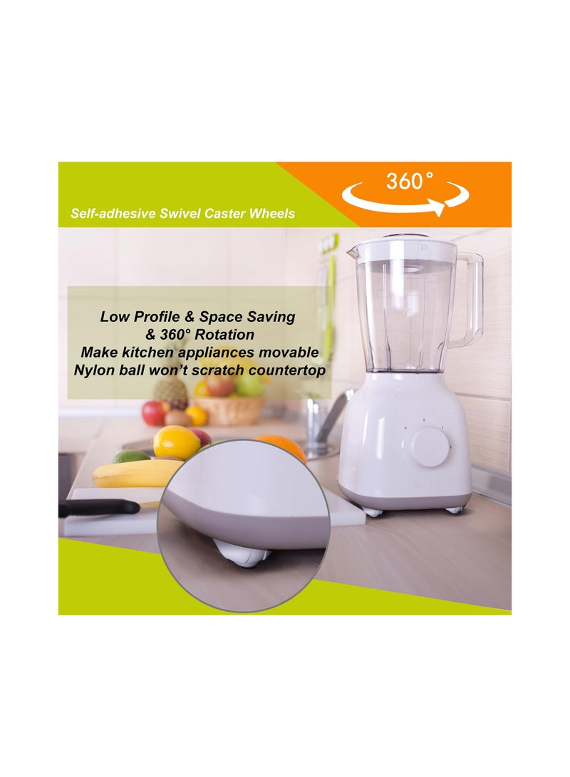 Self-Adhesive Mini Swivel Wheels for Appliances, 14lbs Load Capacity per Wheel, Perfect for Stand Mixers, Air Fryers, Printers, Storage Bins, and Cabinets (12 Pack) - Image 3