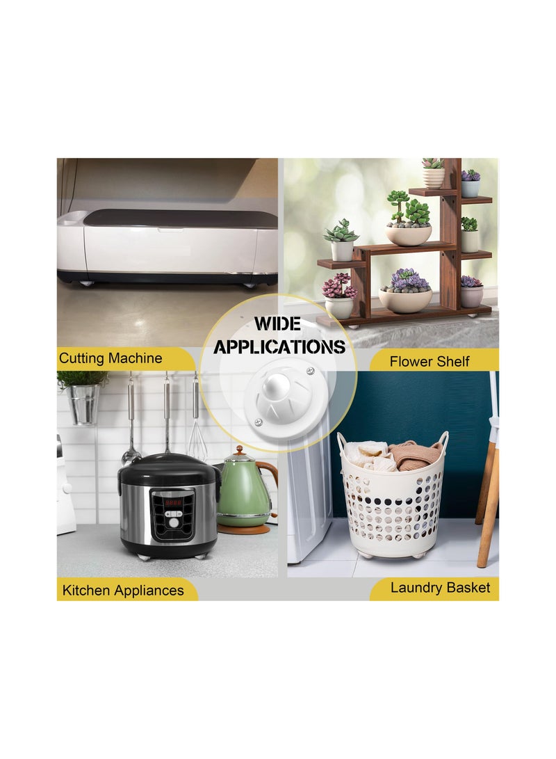 Self-Adhesive Mini Swivel Wheels for Appliances, 14lbs Load Capacity per Wheel, Perfect for Stand Mixers, Air Fryers, Printers, Storage Bins, and Cabinets (12 Pack) - Image 4