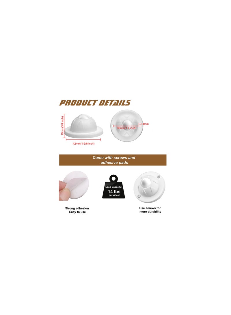 Self-Adhesive Mini Swivel Wheels for Appliances, 14lbs Load Capacity per Wheel, Perfect for Stand Mixers, Air Fryers, Printers, Storage Bins, and Cabinets (12 Pack) - Image 5