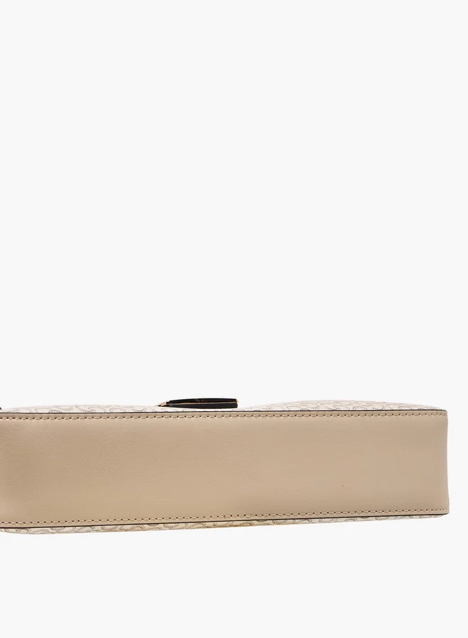 سيليست Women's Monogram Print Shoulder Bag with Flap Closure