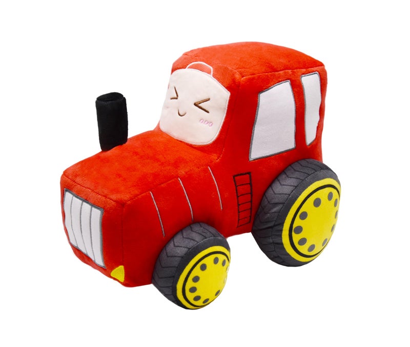 YONLIT Soft Plush Tractor Stuffed Truck Toy Super Cute Car Plushie Throw Pillow Excellent Gifts for Kids or Birthday Party 12 Inches Red - Image 3