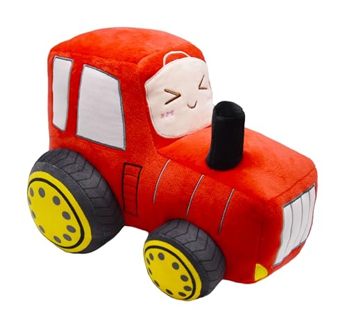 YONLIT Soft Plush Tractor Stuffed Truck Toy Super Cute Car Plushie Throw Pillow Excellent Gifts for Kids or Birthday Party 12 Inches Red - Image 5