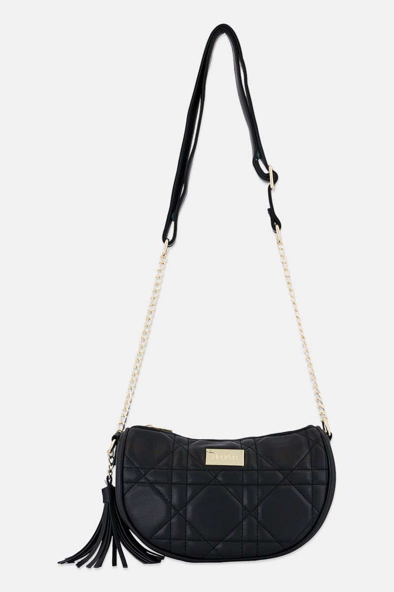 Deezee Women Brand Logo Cross Body Bag, Black - Image 1