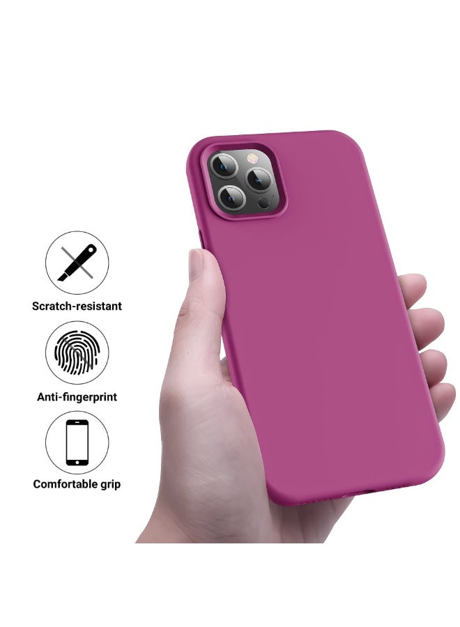 Compatible with iPhone 13 Pro Max Case 6.7 Inch Slim Liquid Silicone 4 Layers Soft Gel Rubber Shockproof Protective Phone Case with Anti Scratch Microfiber Lining (Pitaya) - Image 2