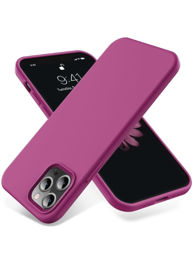 Compatible with iPhone 13 Pro Max Case 6.7 Inch Slim Liquid Silicone 4 Layers Soft Gel Rubber Shockproof Protective Phone Case with Anti Scratch Microfiber Lining (Pitaya) - Image 1