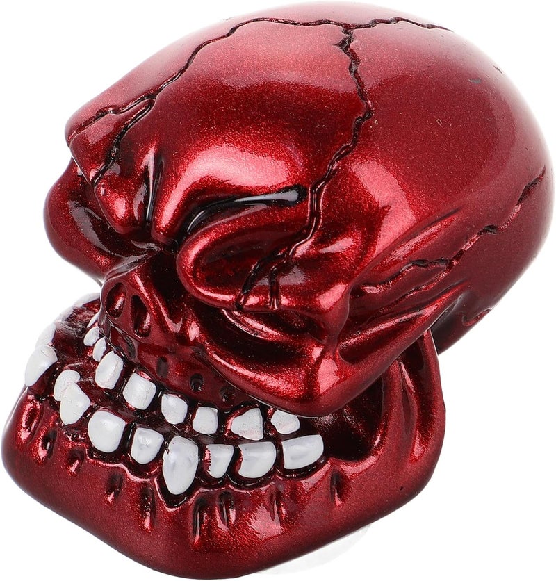Universal Crimson Skull Gear Shift Knob Manual and Automatic Car Gear Lever Stick Handle Red Car Accessory Replacement Part for Interior Modification - Image 1
