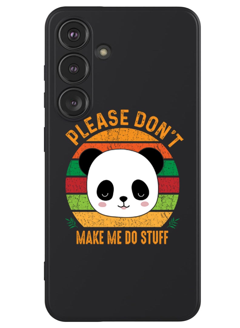 Theodor Protective Slim Fit Case Liquid Silicone Cover with Full Body Protection Anti-Scratch Shockproof Case For Samsung Galaxy S24 Plus (Black) - please dont make me do stuff - Image 1