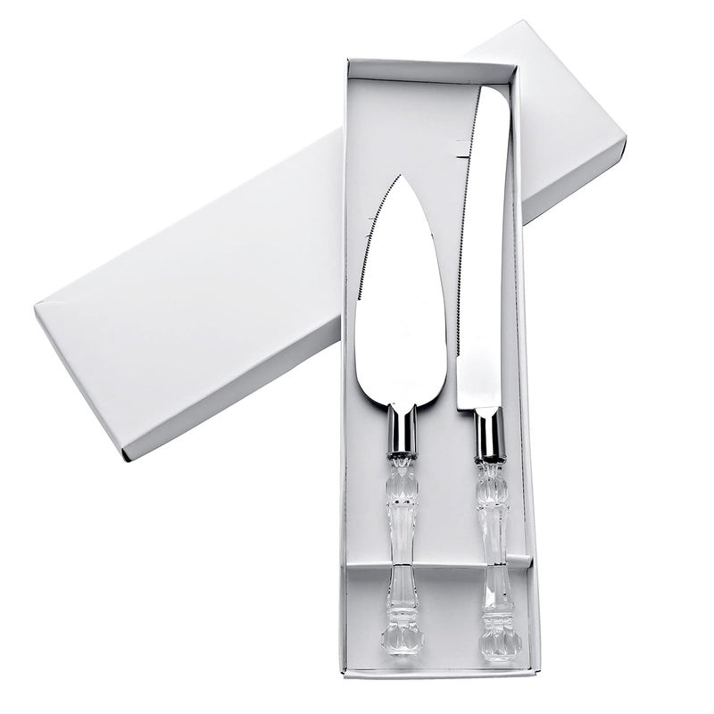 nuoshen طقم سكين كعكة الزفاف ومقدم الكعكة هدايا لذكرى الزواج والخطوبة وحفلات عيد الميلاد